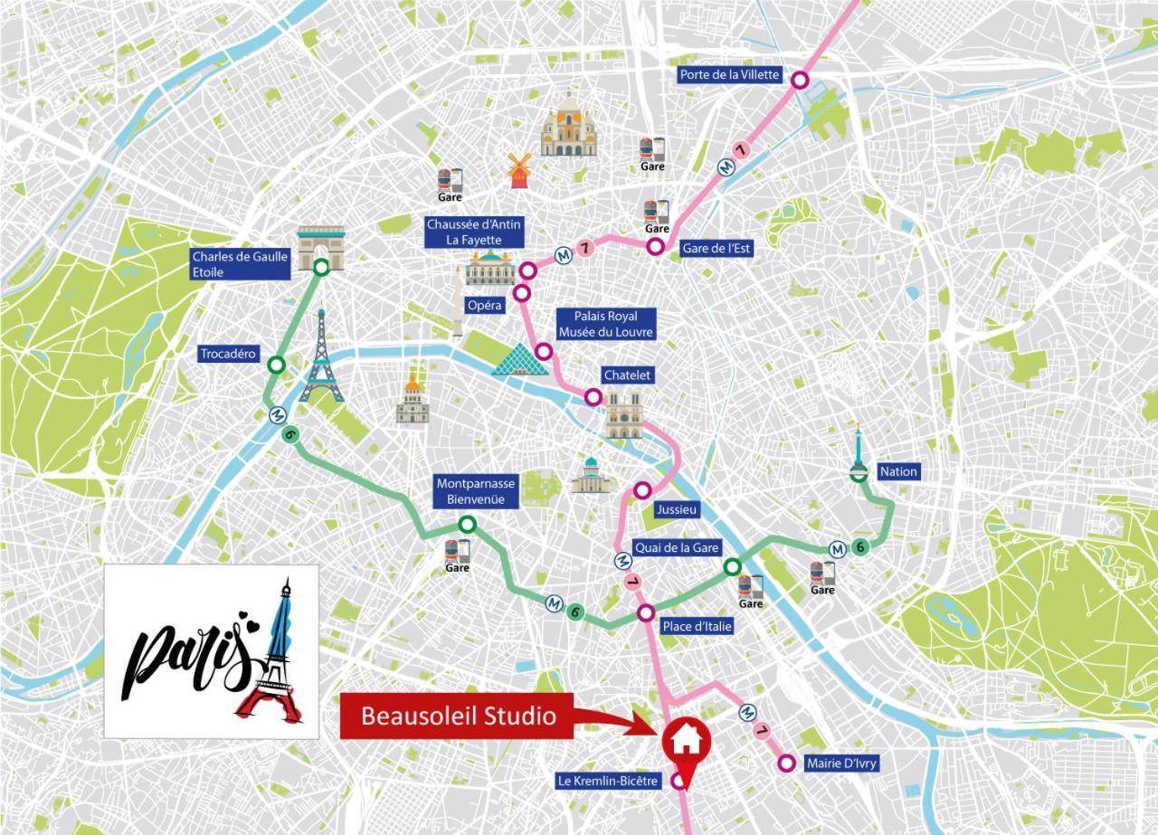 Beausoleil Studio Metro Paris Sud Le Kremlin-Bicêtre Dış mekan fotoğraf